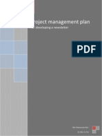 Project Management Plan: For Developing A Newsletter