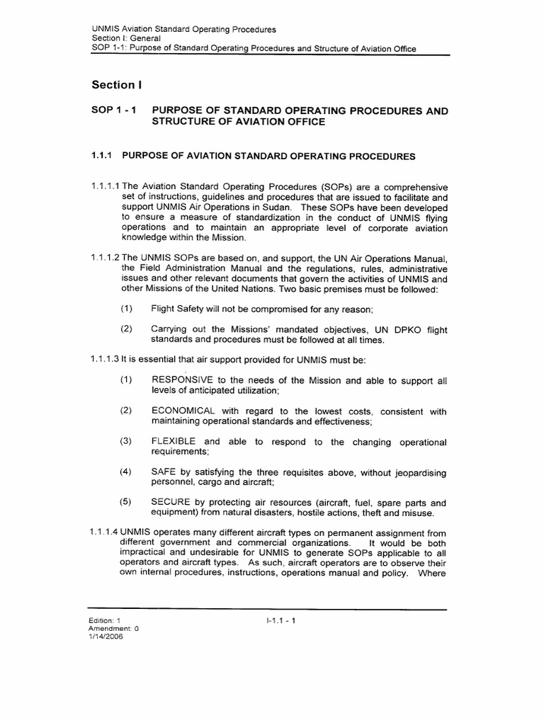 SOP 1-1 Purpose and Structure | PDF