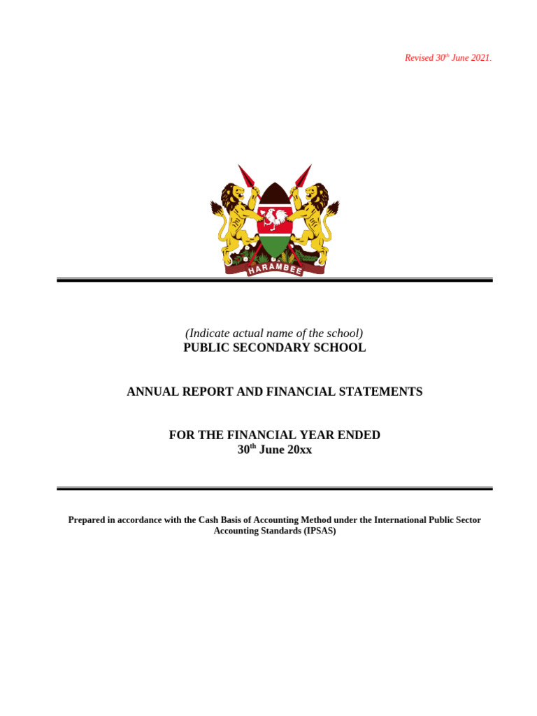PSASB Template Secondary School 2020 2021 FY | PDF