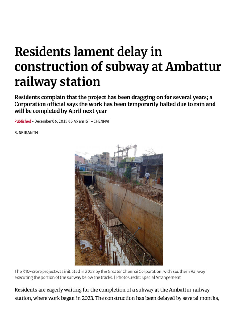 Ambattur Railway Station | PDF