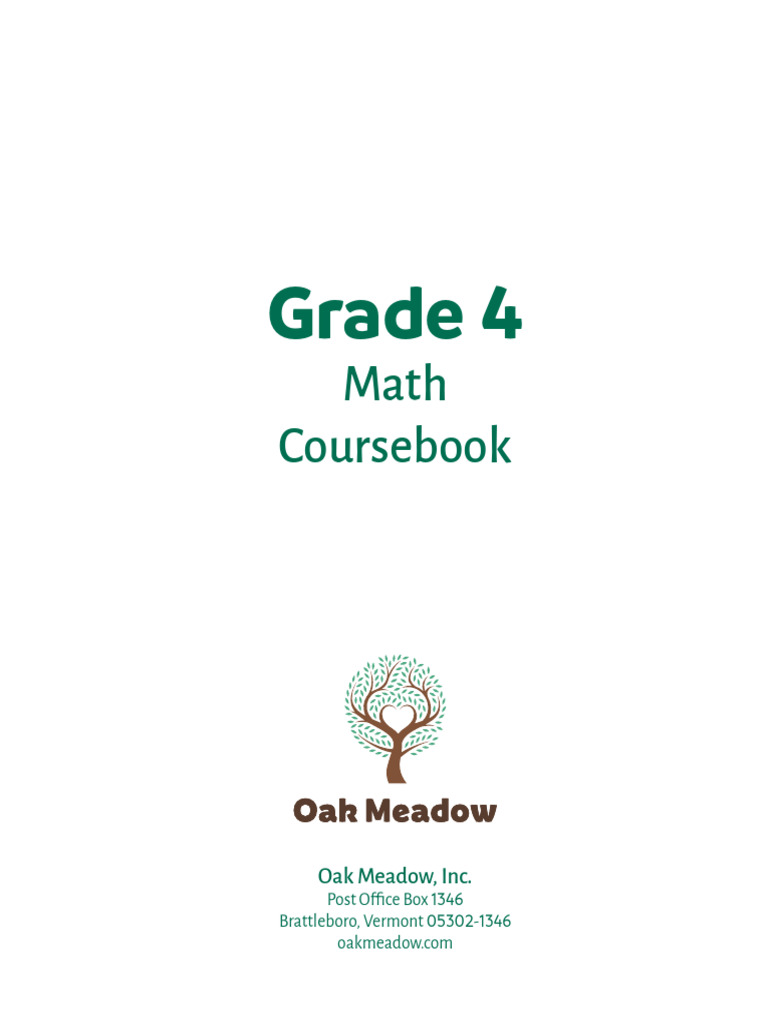 Grade 4 Math Coursebook Curriculum Sample 2021 | PDF