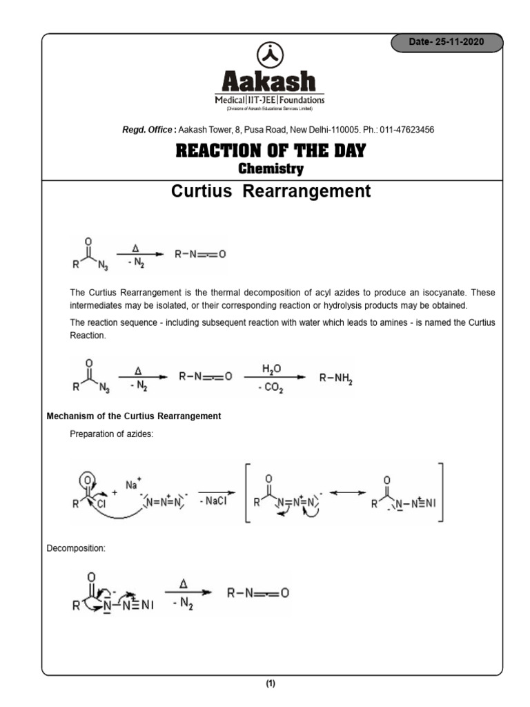 Curtius Rearrangement | PDF
