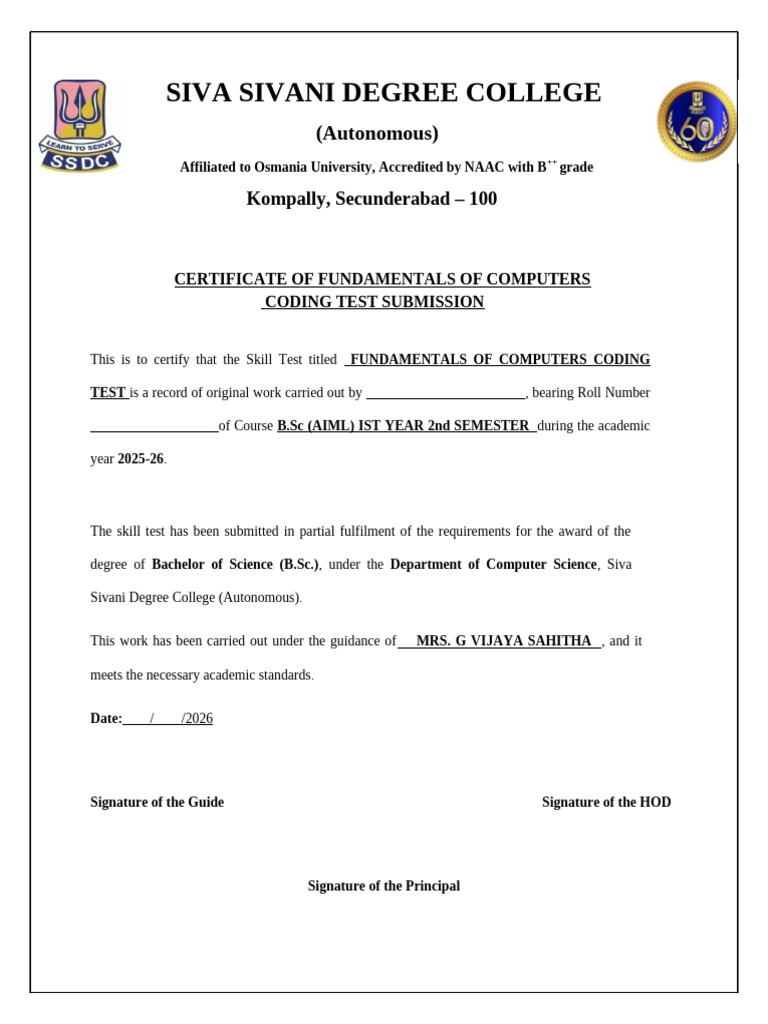 FOC Coding Test Report Template | PDF