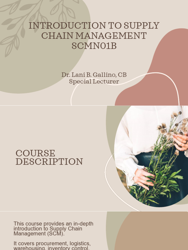 Lesson Scmn01b Introduction To Supply Chain Management | PDF