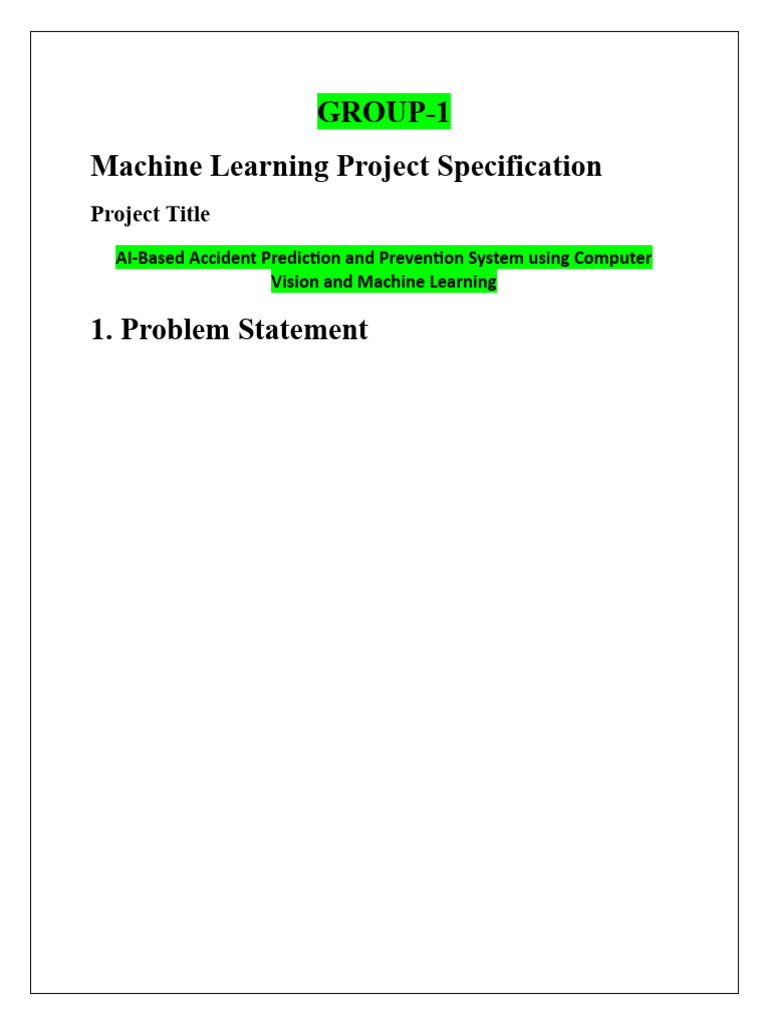 ML Project Group - 1 | PDF