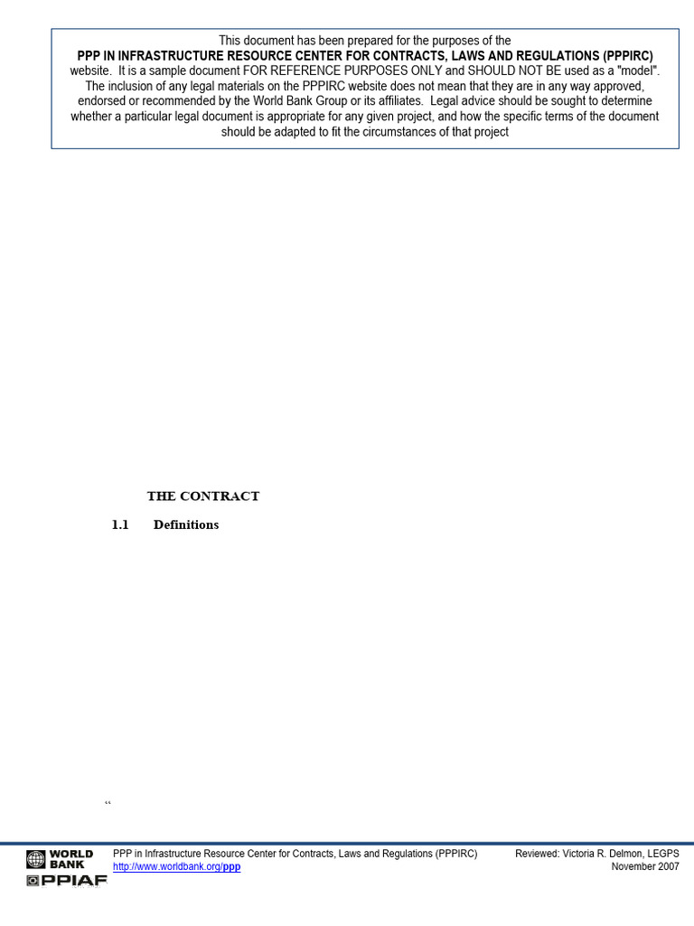 Sample BOO Contract - Water Treatment | PDF