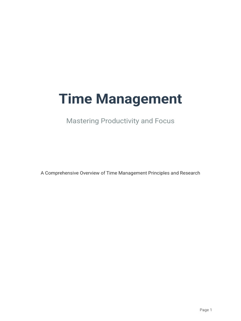 Time Management Report | PDF