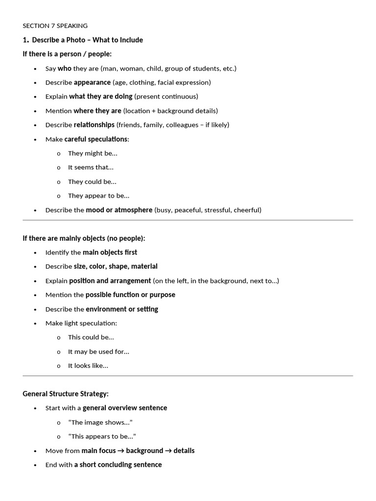 Section 7 Speaking | PDF