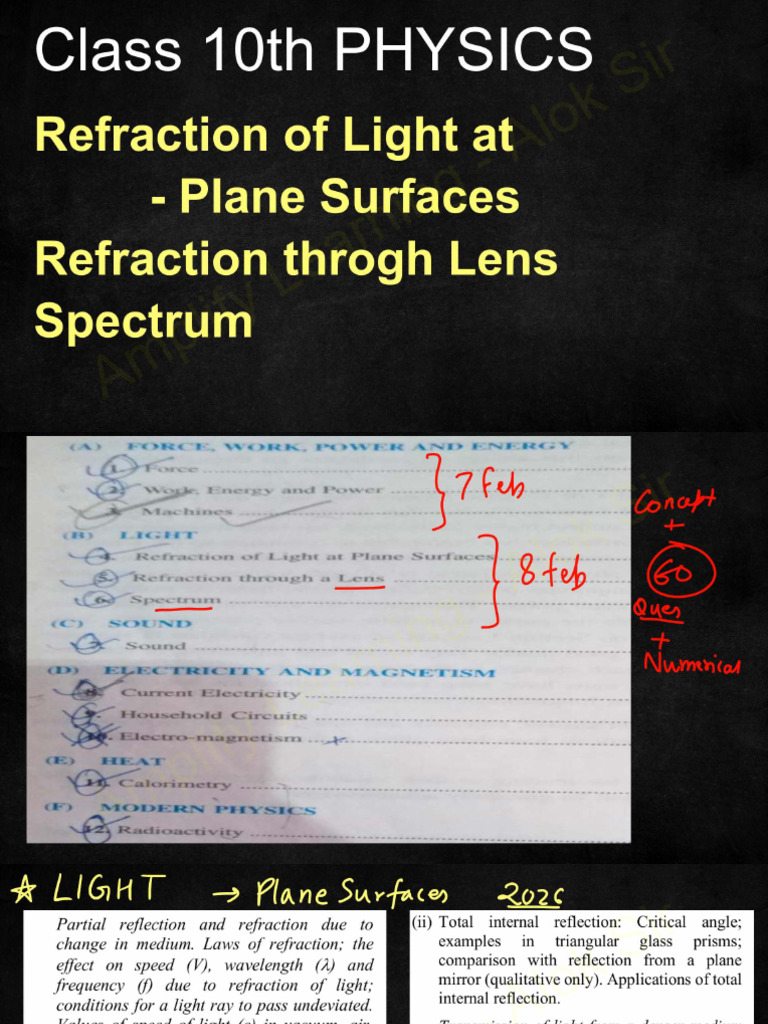 Physics Light All Chapters 8 Feb 2026 Live Notes | PDF