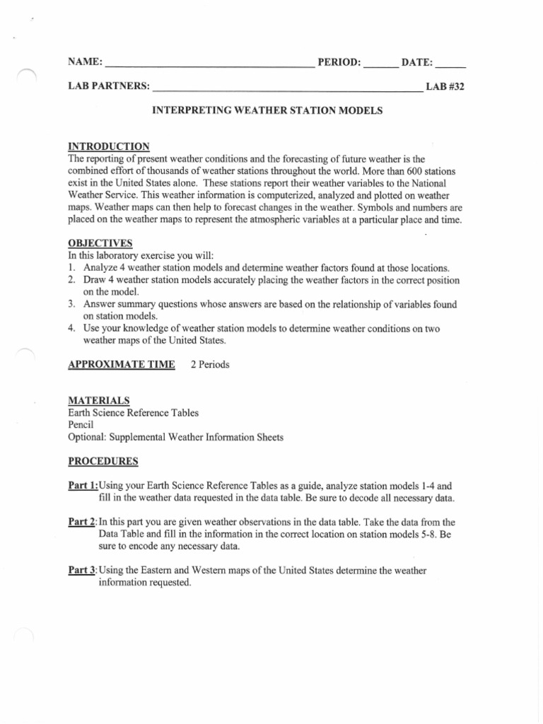 (Template) Station Models Lab | PDF