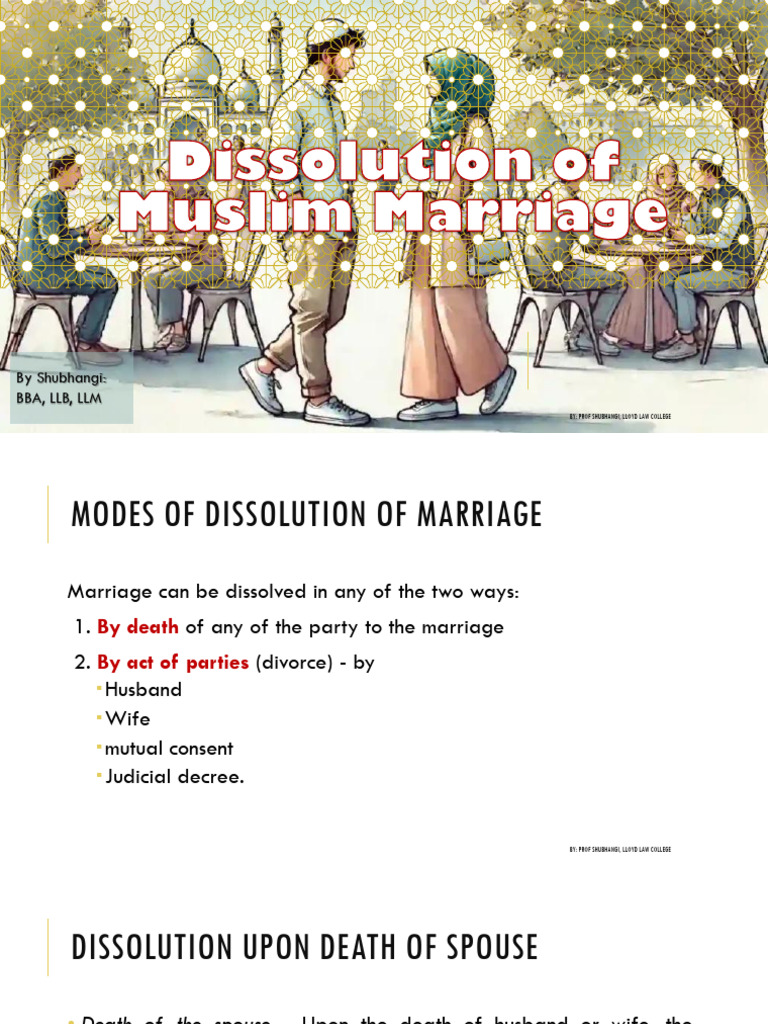 Dissolution of Muslim Marriage | PDF | Divorce | Marriage