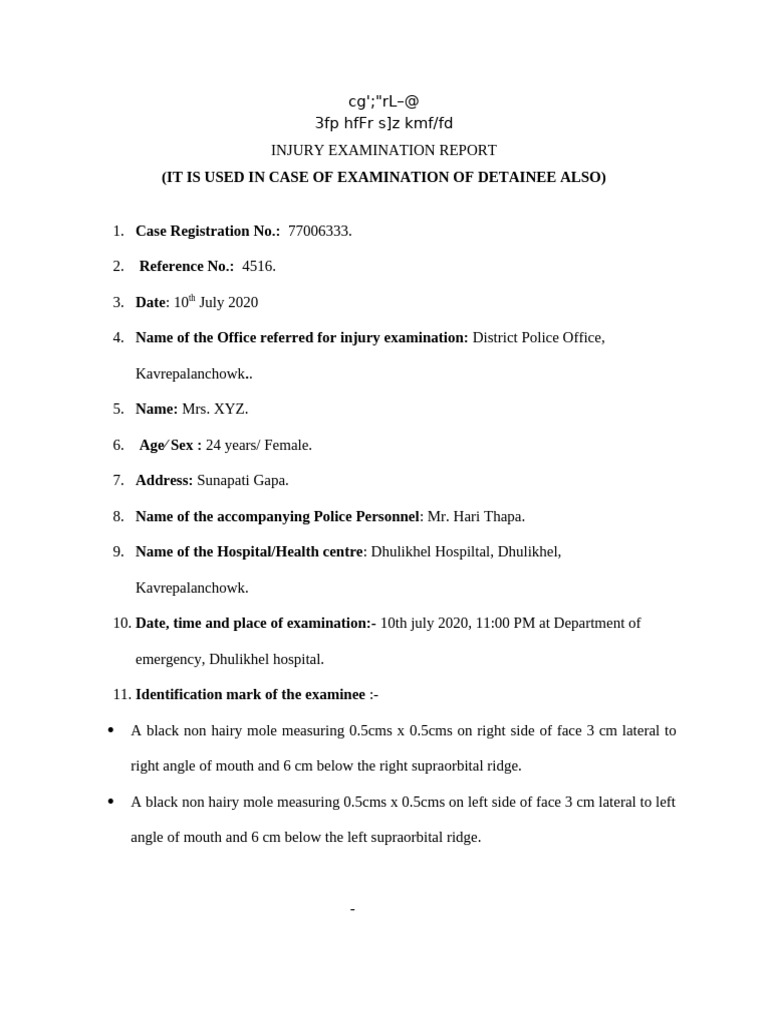 Injury Format 1 | PDF