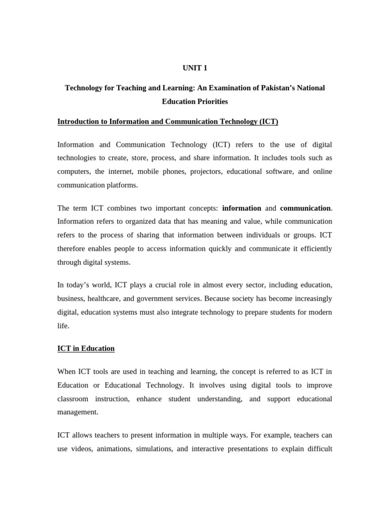 UNIT 1 ICT in Education | PDF