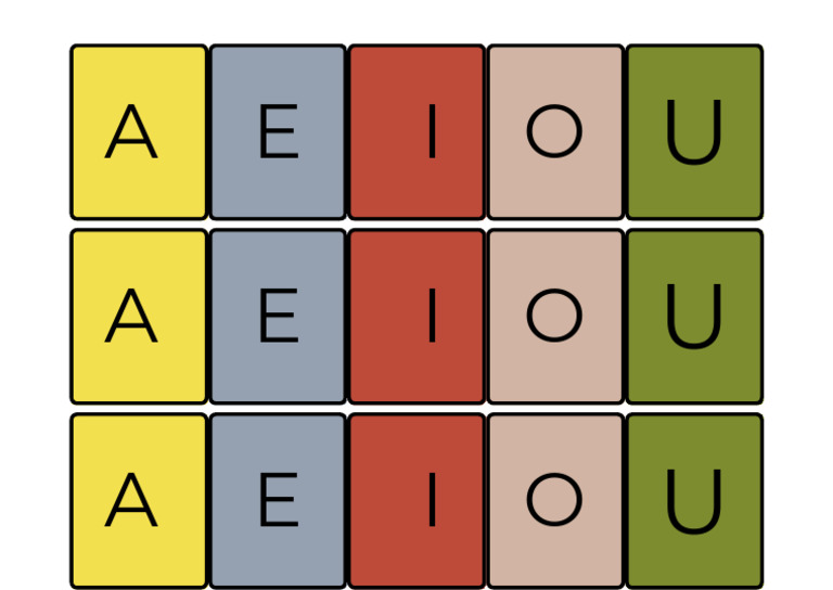 Tarjetas Educativas Vocales Divertido Colorido | PDF