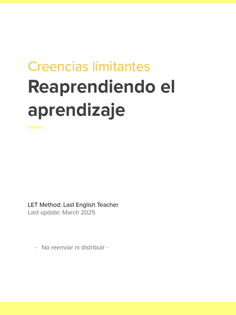 Creencias Limitantes - Reaprendiendo El Aprendizaje | PDF | Aprendizaje ...