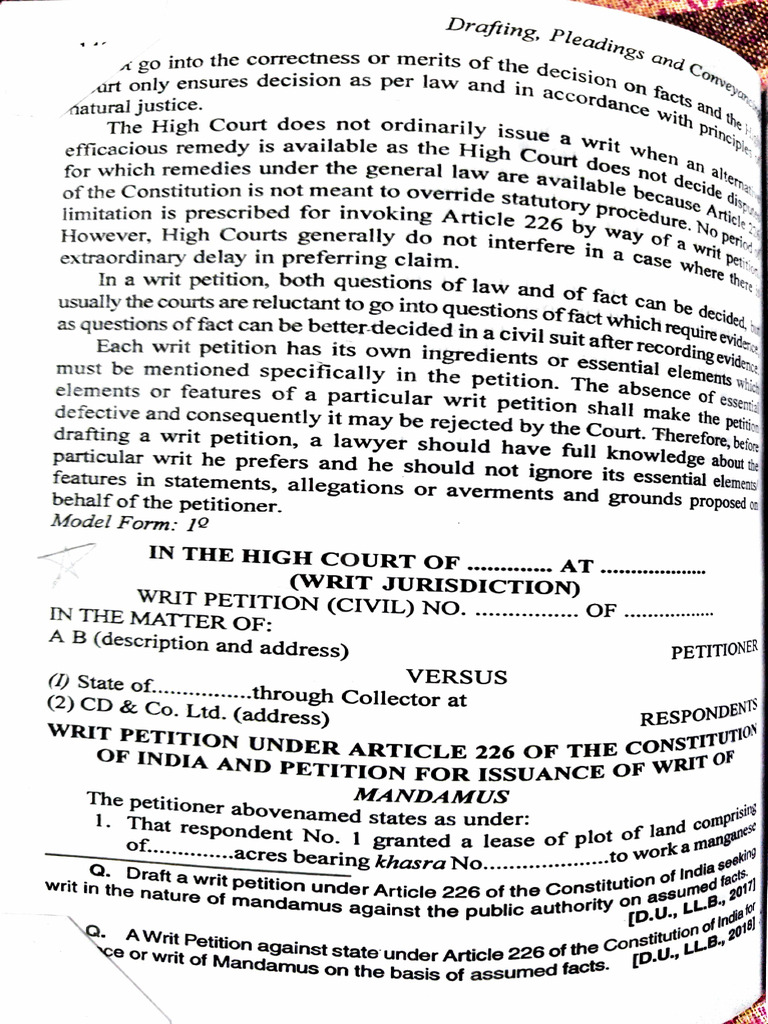 Writ Draft | PDF