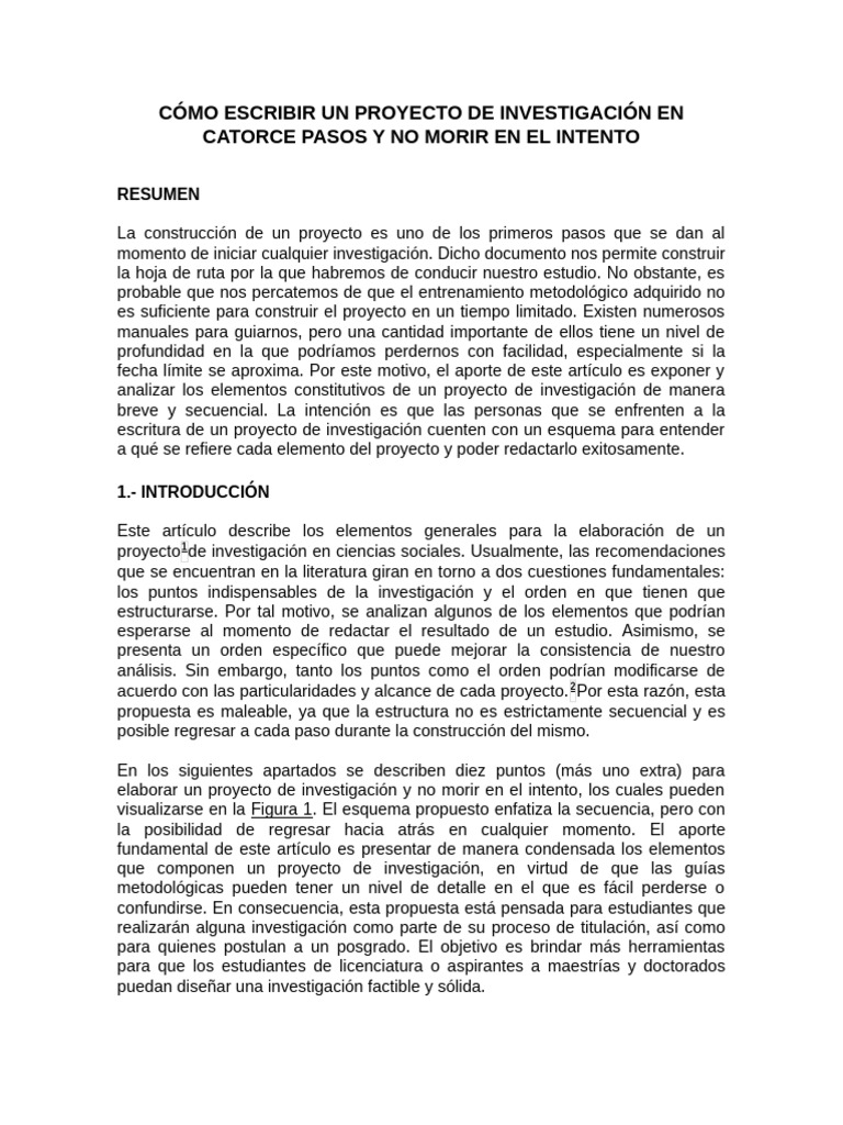Cómo Escribir Un Proyecto de Investigacion | PDF | Hipótesis | Teoría