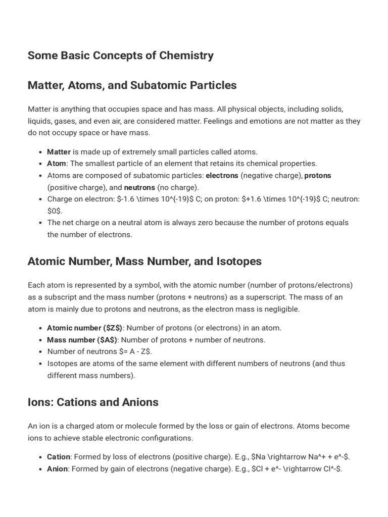 FATEH 2026 Some Basic Concepts of Chemistry Class 11 Complete Revision ...