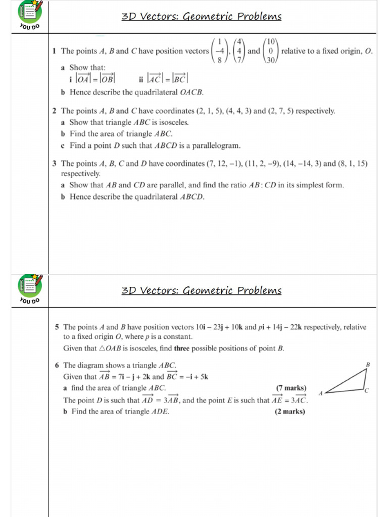 Vectors Homework | PDF
