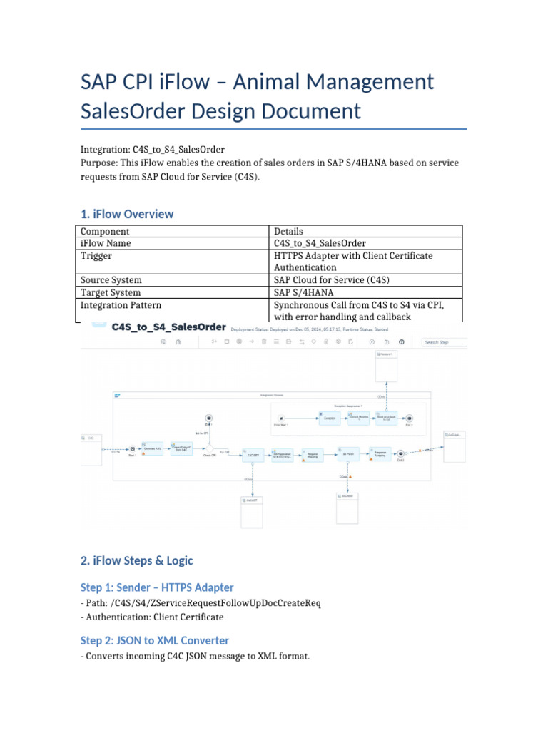 C4S To S4 Animal Management SalesOrder Creation Design Document V1.0 | PDF