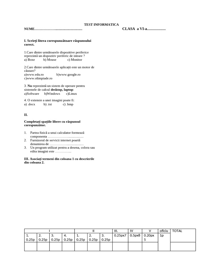 Test Sumativ Cls5 | PDF