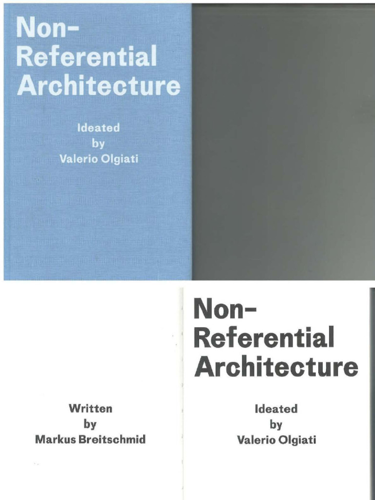 Valerio Olgiati Non Referential Architecture | PDF