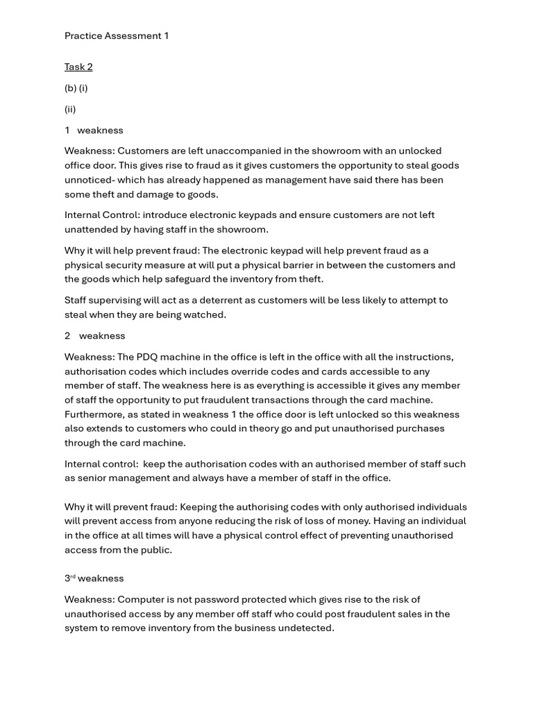 Task 2 Written Qs Practice Assesment 1 | PDF