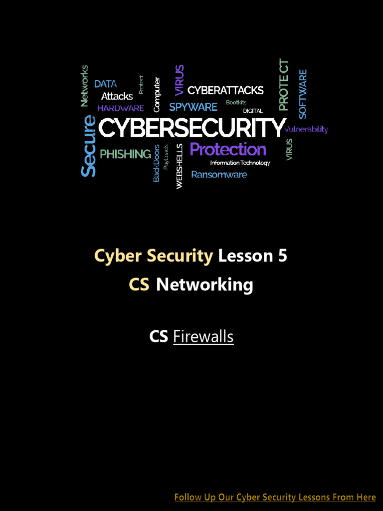 Cyber Security Lesson 5 (Cyber Security Firewalls) | PDF | Firewall ...