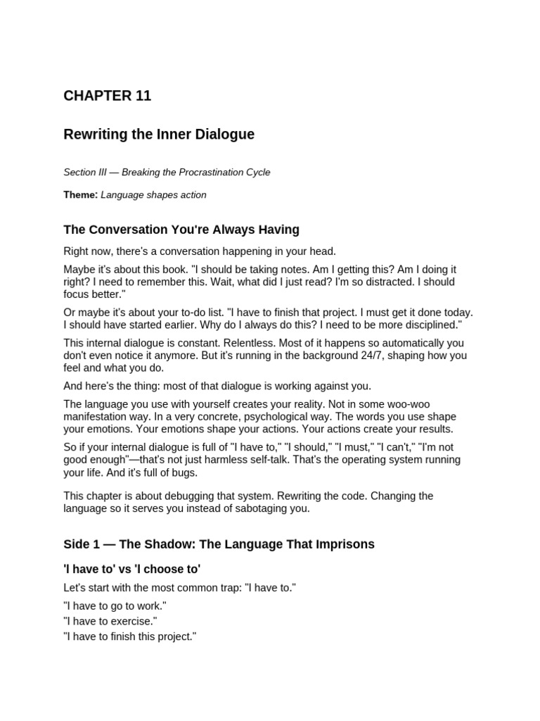 Chapter 11 Rewriting The Inner Dialogue | PDF