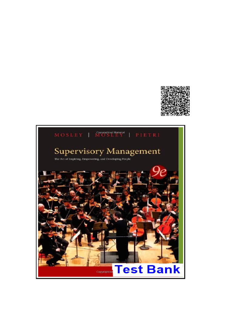 Supervisory Management 9th Edition Mosley Test Bank | PDF