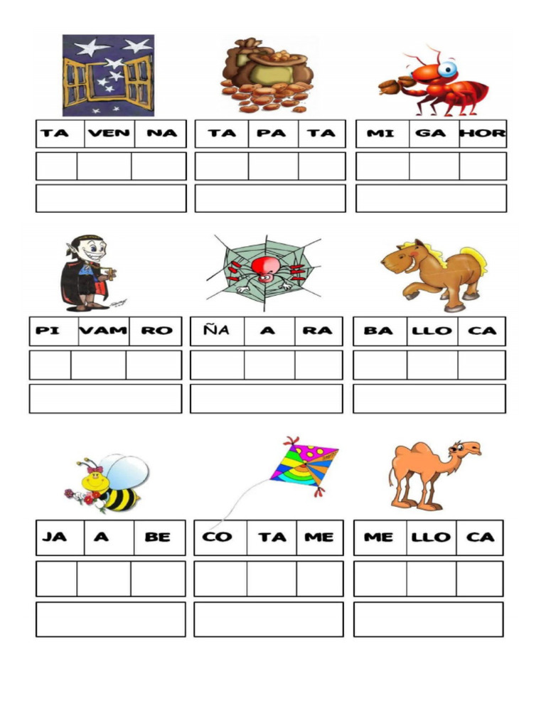 Tarjetas Silabas | PDF
