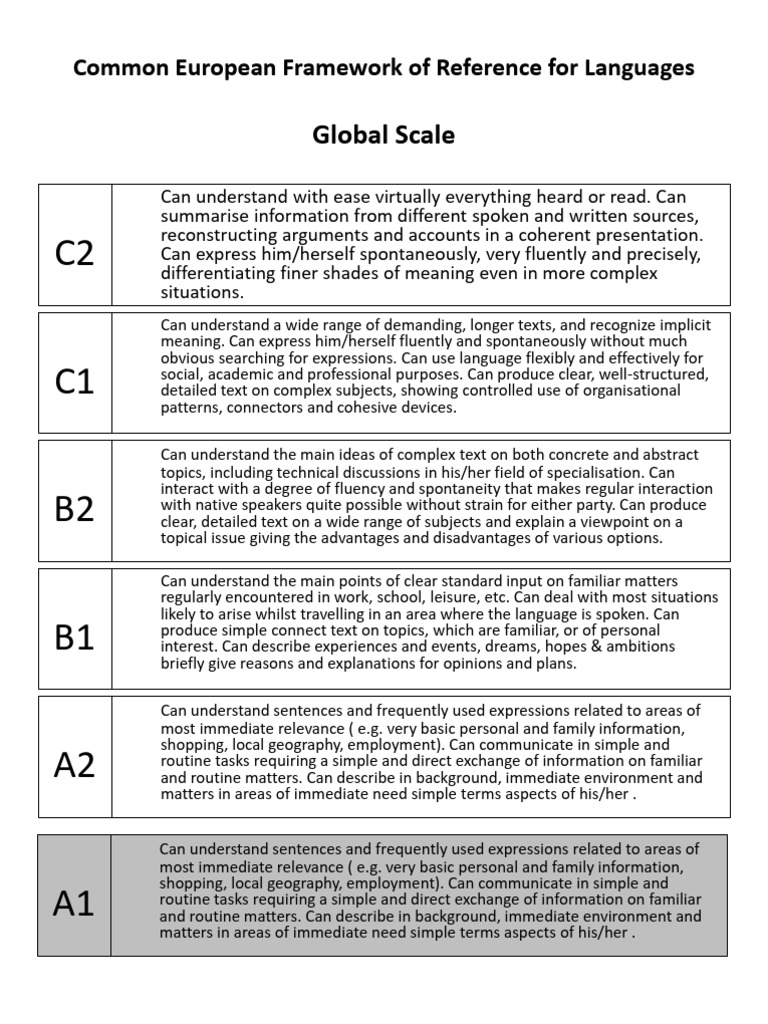 Global Scale A1 | PDF