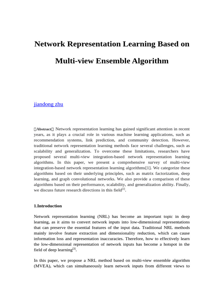 Network Representation Learning Based On Multi-View Ensemble Algorithm ...