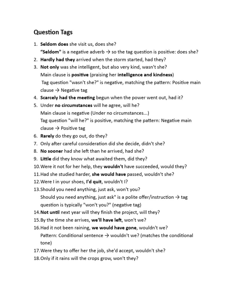 Question Tags | PDF