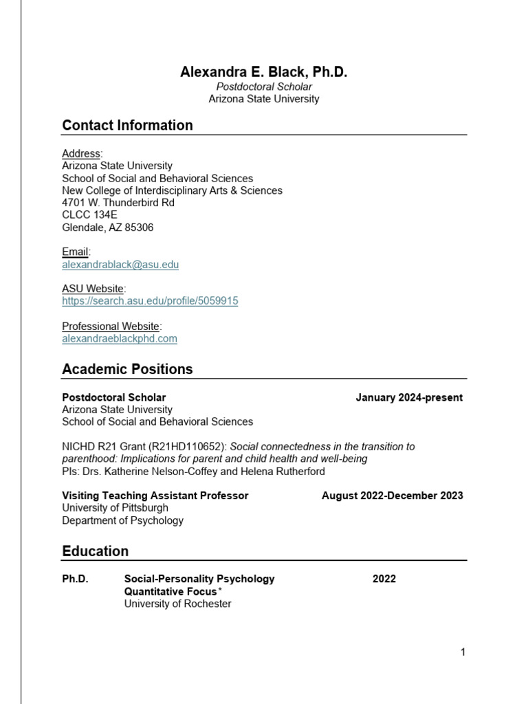 Alexandra E. Black CV Fall25 | PDF
