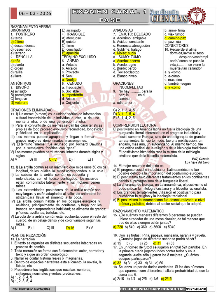 Fase C1 06-03-2026 | PDF