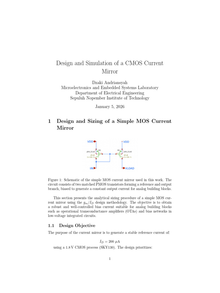 Current Mirror Design | PDF