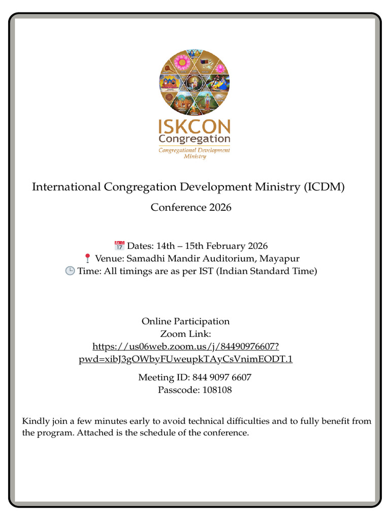 ICDM-Conf 2026 Schedule | PDF