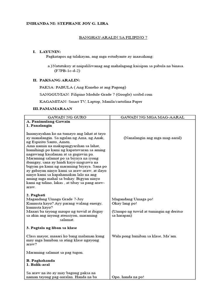 Lesson Plan Format | PDF