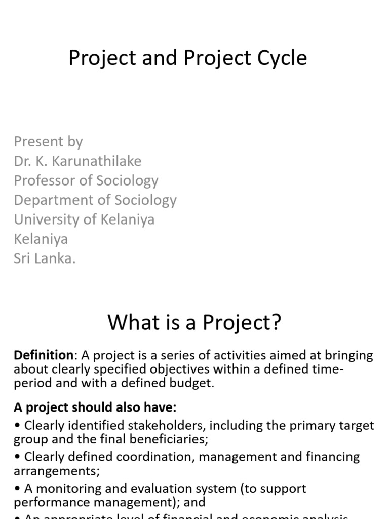 Project and Project Cycle | PDF