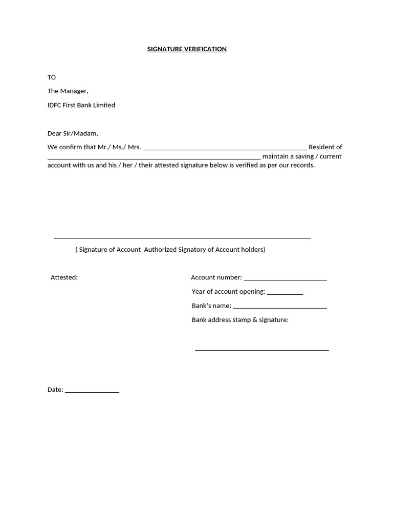 Signature Verification Form | PDF