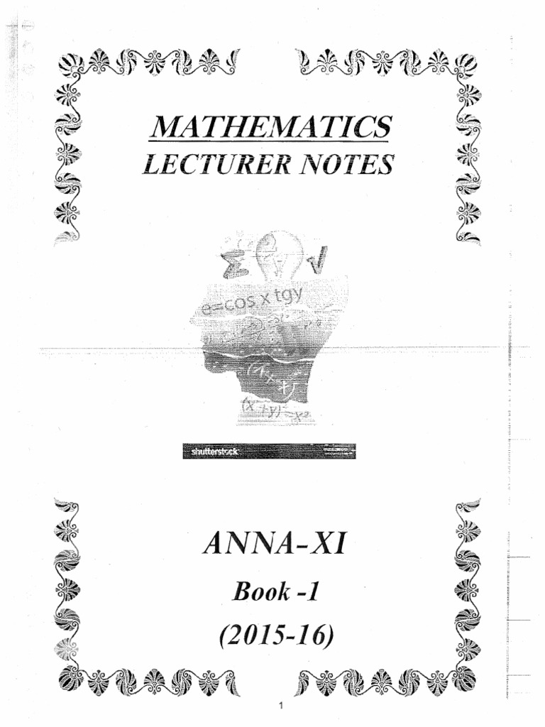 Anna Sir Mathematics Notes Class 11 | PDF
