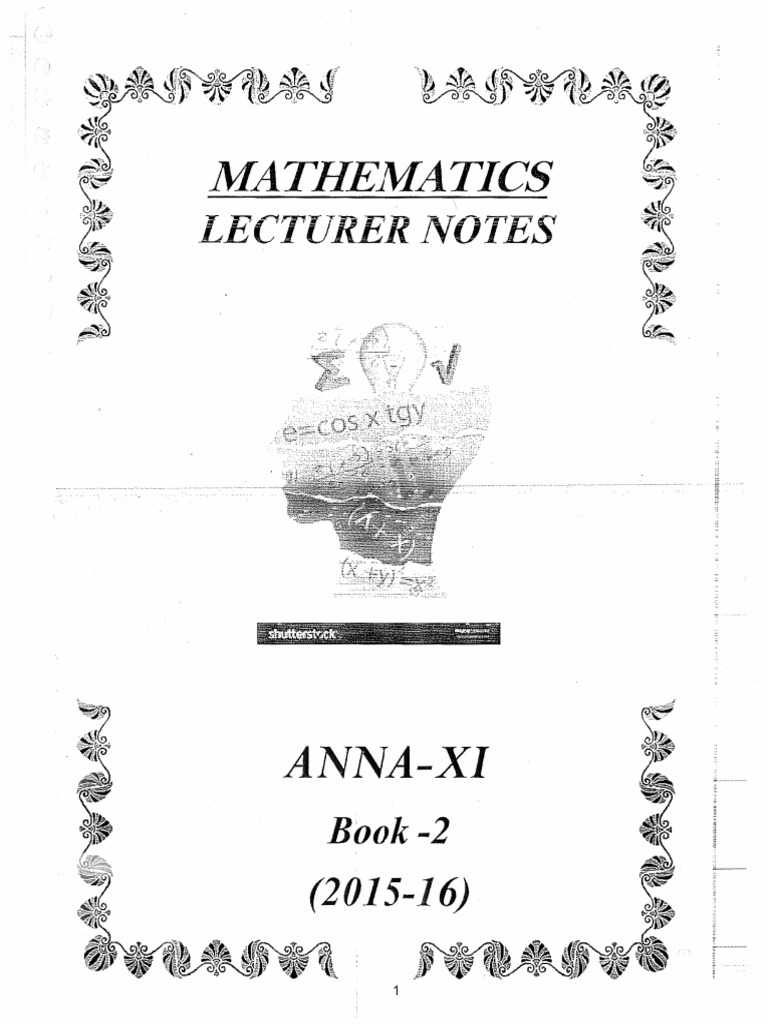 Anna Sir Mathematics Notes Class 12 | PDF