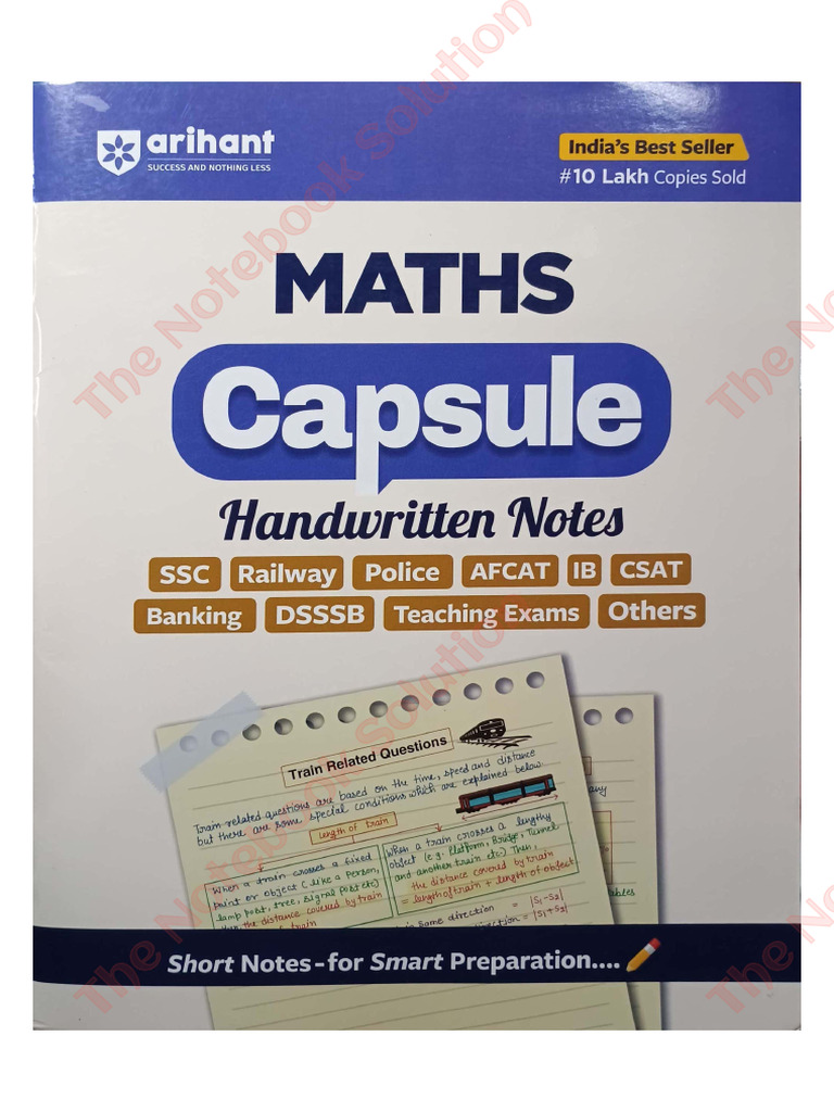 MATH ENGLISH MEDIUM Arihant Capsule Handwritten Notes | PDF