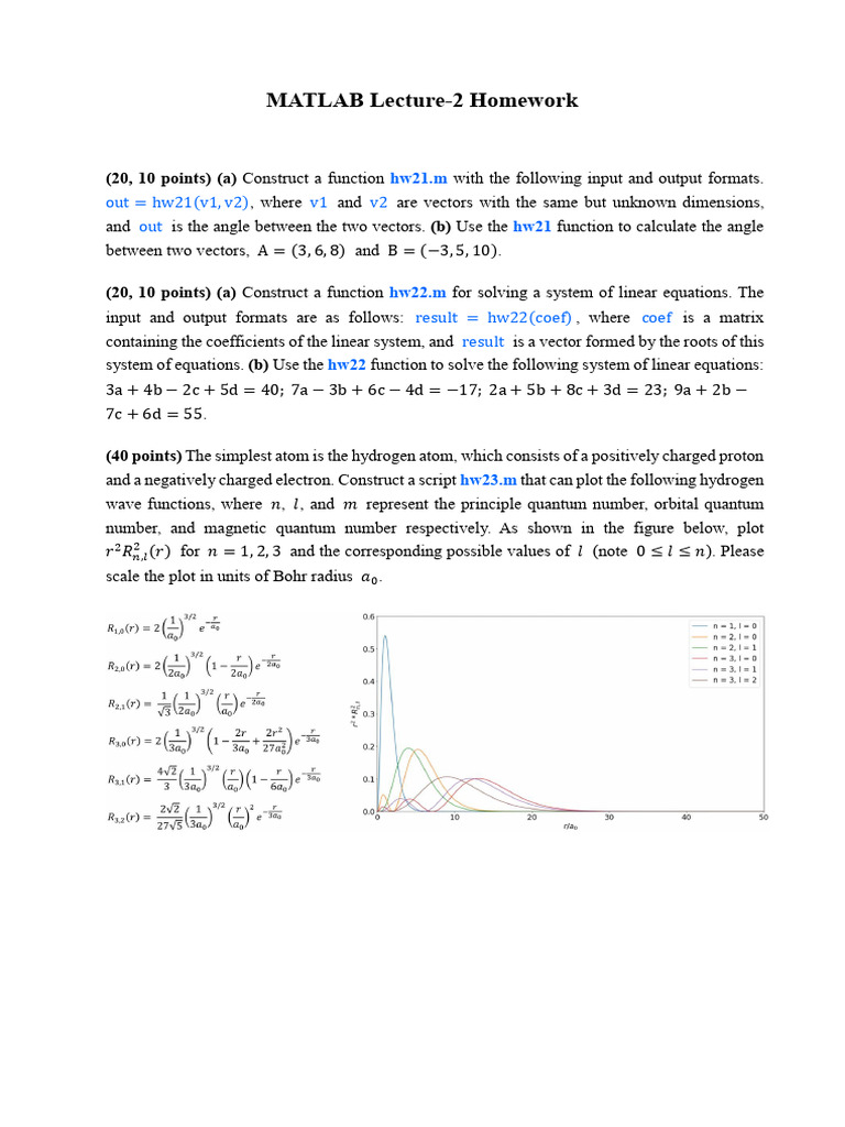 MATLAB Lecture-2 Homework: Out hw21 (v1, v2) v1 v2 Out | PDF