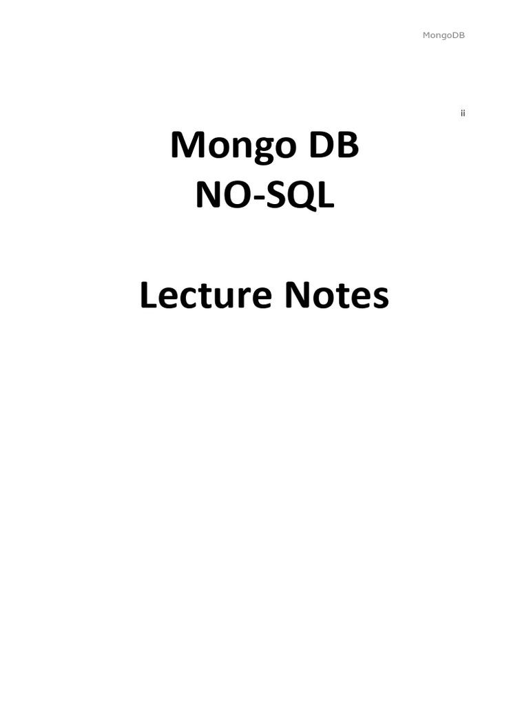 Mongo DB | PDF