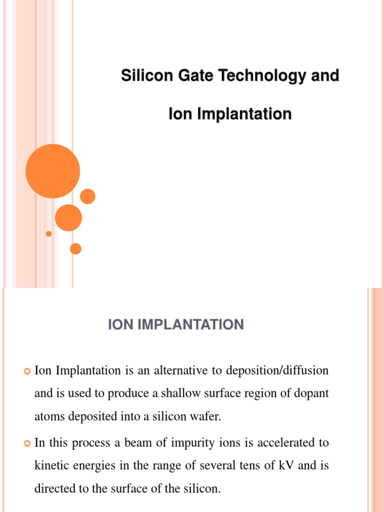 VLSI - Silicon Gate Technology | PDF | Ion Implantation | Semiconductors