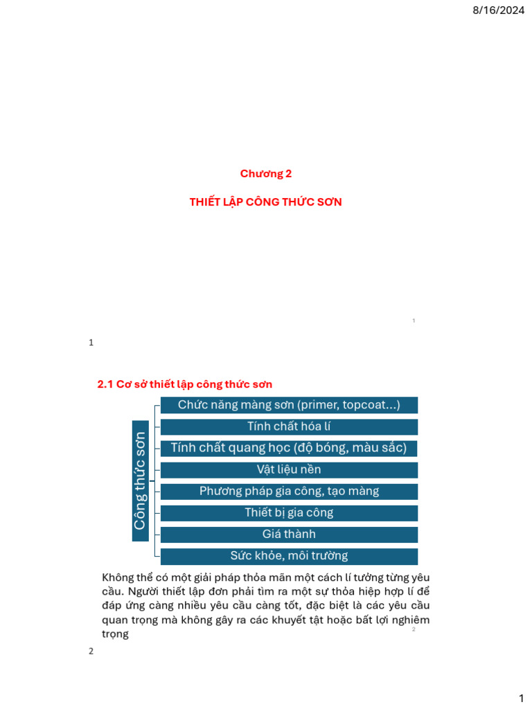 Chuong 2 Thiet Lap Cong Thuc Son | PDF