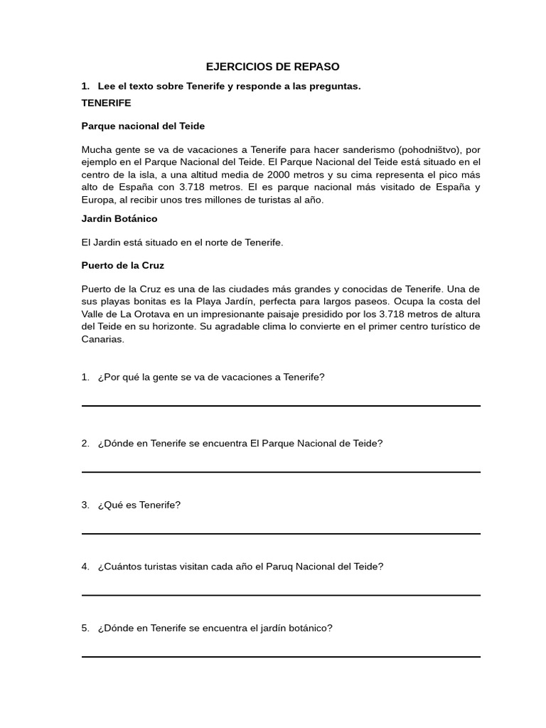 ejercicios de repaso | PDF