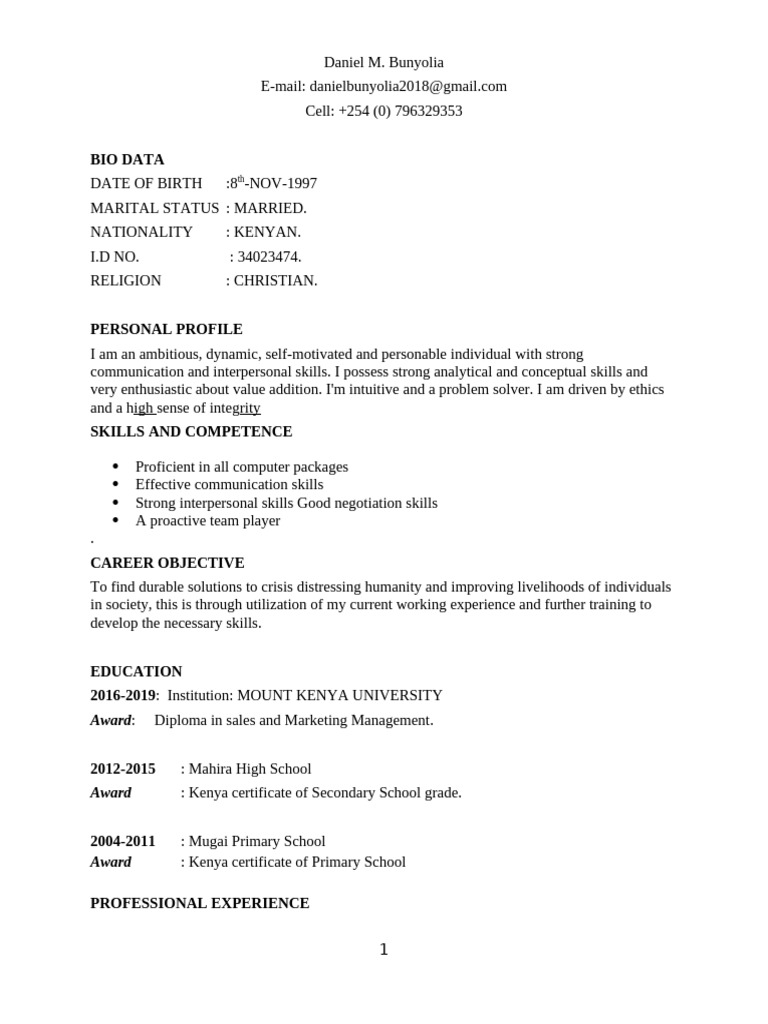 Daniel CV | PDF